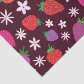 ピンク赤紫いちご花柄 薄葉紙 (詳細)