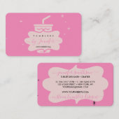 ピンク赤面かわいいタンブラーのマグカップ 名刺 (正面/裏面)