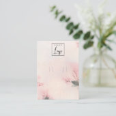 ピンク赤面さくらんぼブロッサムロゴフープホルダー 名刺 (スタンド正面)