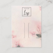 ピンク赤面さくらんぼブロッサムロゴヘアクリップディスプレイ 名刺 (正面)