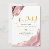 ピンク赤面と金ゴールドアガテレッツパーティー 招待状 (正面)