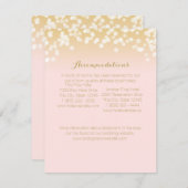 ピンク赤面と金ゴールドスパークル情報カード エンクロージャーカード (正面/裏面)