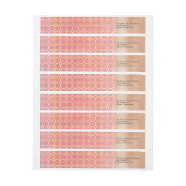 ピンク赤面と金ゴールド結婚の住所 シール ラップアラウンドラベル