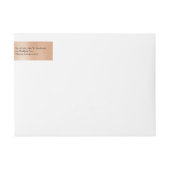 ピンク赤面と金ゴールド結婚の住所 シール ラップアラウンドラベル (正面)