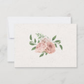 ピンク赤面の花セージ緑葉の花 サンキューカード (裏面)