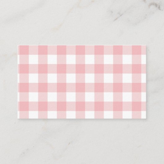 ピンク赤面アイスクリームアンダイスラッフルブライダルシャワー エンクロージャーカード (裏面)