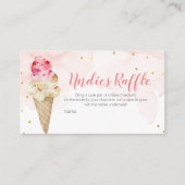 ピンク赤面アイスクリームアンダイスラッフルブライダルシャワー エンクロージャーカード (正面)