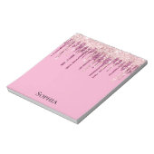 ピンク赤面アイスクリームグリッタードリップパーソナライズされた ノートパッド (回転)
