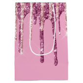 ピンク赤面アイスクリームグリッタードリップ ミディアムペーパーバッグ (裏面)