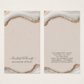 ピンク赤面アゲイト大理石帯イヤリングディスプレイカード (正面&裏面)