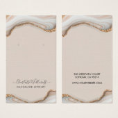 ピンク赤面アゲートイヤリングディスプレイカード (正面&裏面)