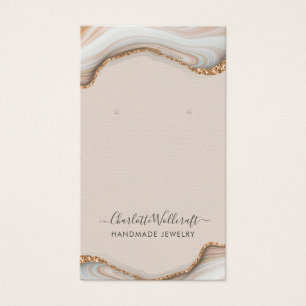 ピンク赤面アゲートイヤリングディスプレイカード