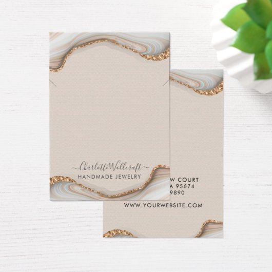 ピンク赤面アゲートヘードイヤリングネックレス (デスク)