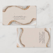 ピンク赤面アゲートマーブルジェードスタッドイヤリングディスプレイ 名刺 (正面/裏面)