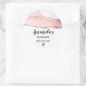 ピンク赤面アゲート付き金ゴールドリボンキッエレガントチン ラウンドシール (バッグ)