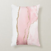 ピンク赤面アゲート金ゴールド付きエレガント アクセントクッション (正面(垂直))