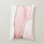 ピンク赤面アゲート金ゴールド付きエレガント アクセントクッション (裏面(縦))