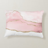 ピンク赤面アゲート金ゴールド付きエレガント アクセントクッション (裏面)