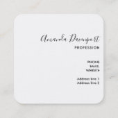 ピンク赤面アゲート金ゴールド付きエレガント スクエア名刺 (裏面)