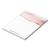 ピンク赤面アゲート金ゴールド付きエレガント ノートパッド (回転)