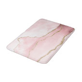 ピンク赤面アゲート金ゴールド付きエレガント バスマット (アングル)