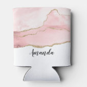 ピンク赤面アゲート金ゴールド付きエレガント 缶クーラー (裏面)