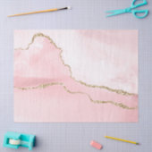 ピンク赤面アゲート金ゴールド付きエレガント 薄葉紙 (クラフト)