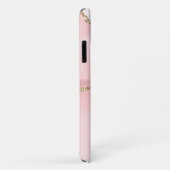 ピンク赤面アゲート金ゴールド付きエレガント Case-Mate iPhoneケース (裏面/右)