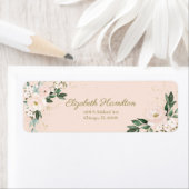 ピンク赤面ウォーターフローラブーケエレガント ラベル (インサイチュ)