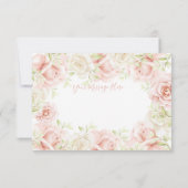 ピンク赤面エレガントフローラロ結婚マン サンキューカード (裏面)