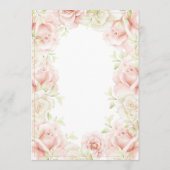 ピンク赤面エレガントフローラロ結婚マン 招待状 (裏面)