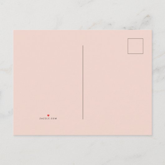 ピンク赤面エレガントフローラ結婚ズ救ス 案内ポストカード (裏面)