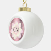 ピンク赤面エレガントロータスOM セラミックボールオーナメント (右)