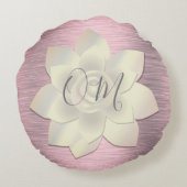 ピンク赤面エレガントロータスOM  ラウンドクッション (裏面)