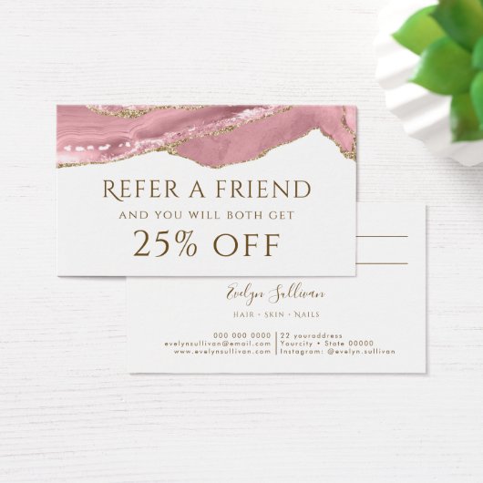 ピンク赤面エージェント紹介カード (デスク)