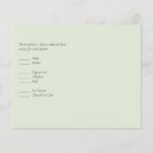 ピンク赤面オリーブ結婚式RSVP (裏面)