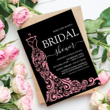 ピンク赤面ガウンブライダルシャワー