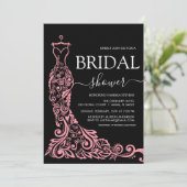 ピンク赤面ガウンブライダルシャワー 招待状 (スタンド正面)