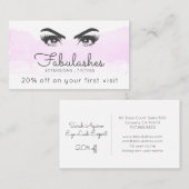 ピンク赤面クラウドメイクアップアーティストラッッシュサービス 割引カード (正面/裏面)