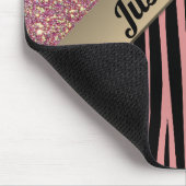 ピンク赤面グラムゼブラプリント マウスパッド (コーナー)