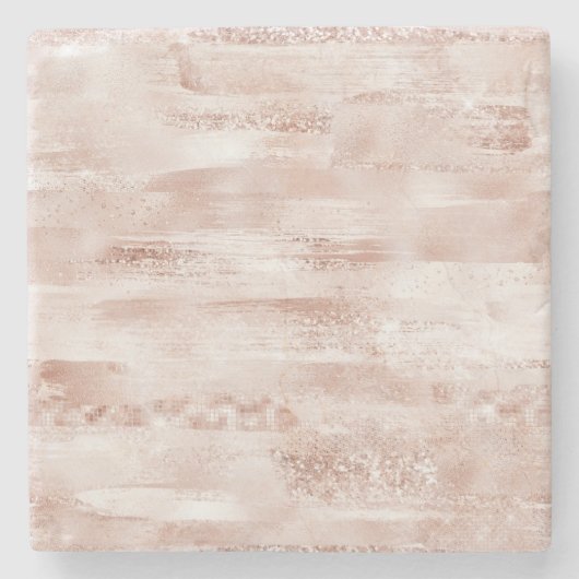 ピンク赤面グリジーグリッター ストーンコースター (正面)