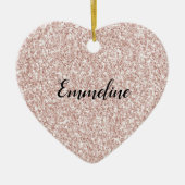 ピンク赤面グリジーグリッター セラミックオーナメント (正面)