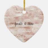 ピンク赤面グリッジグリッタースパークル セラミックオーナメント (正面)