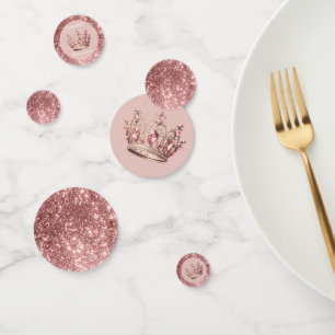 ピンク赤面グリッターティアラクラウンキンセアニラ コンフェッティ