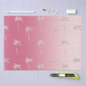 ピンク赤面グリッターパームツリーズグラデーション 薄葉紙 (クラフト)
