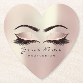 ピンク赤面グリッターメイクアップアーティストラッズエクステンション ペーパーコースター