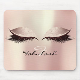 ピンク赤面グリッターモノグラム美しいまばゆメイクアップ マウスパッド