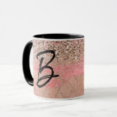 ピンク赤面グリッターモロッコインディアンプリンセスグラム マグカップ (正面左)