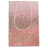 ピンク赤面グリッターモロッコインディアンプリンセスパーティー ミディアムペーパーバッグ (正面)
