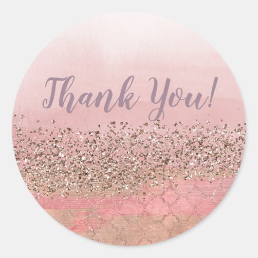 ピンク赤面グリッターモロッコインディアンプリンセスパーティー ラウンドシール (正面)